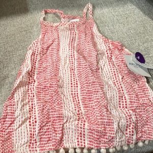 casual pink and white dress